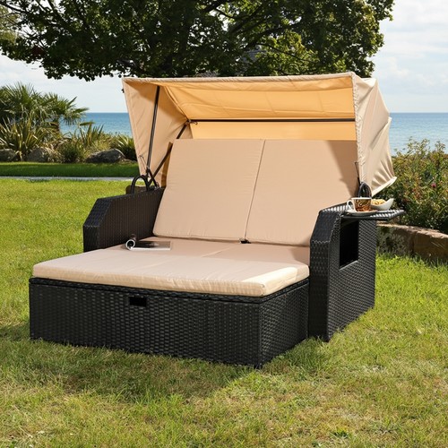 Strandkorb rattan schwarz - strandkorb,