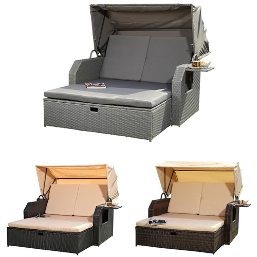 Rattan sonnenbett dach - rattan, +